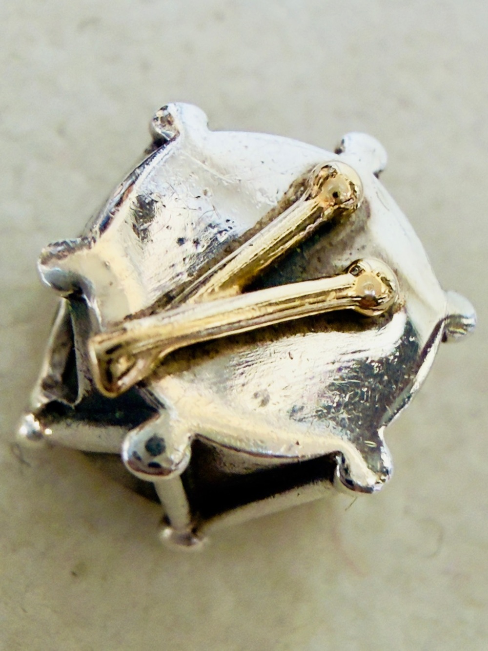 Genuine Pandora two tone Drum Charm with Golden Drumsticks 790412 -